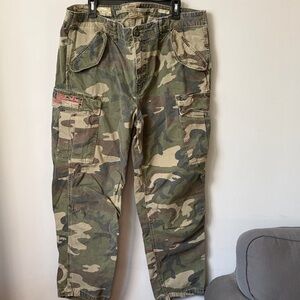 Denim & Supply Ralph Lauren Camo Cargo American England Flag Pants